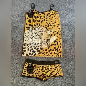 NWT LEOPARD SET! WILD HABITAT CAMI & BOY SHORT SET! Size XL